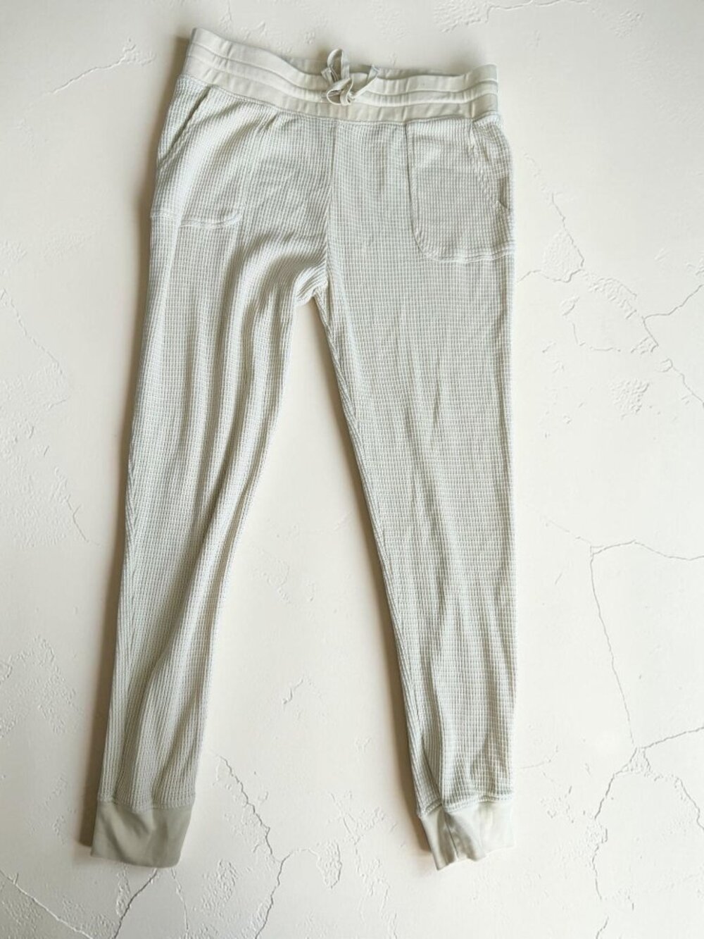 HARD TAIL Cream Waffle Knit Joggers Pants Size Large